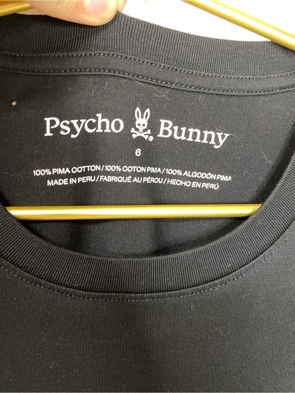 Psycho Bunny Black Skull & Bunny Logo Tee with Pink Accents size 6 - Picture 3 of 5